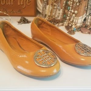 Audrey Brooke mustard yellow flats